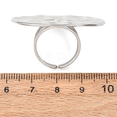304 Stainless Steel Cuff Open Rings for Women RJEW-C162-01B-P-1