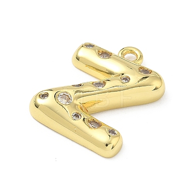 Brass Micro Pave Clear Cubic Zirconia Pendants KK-I476-02G-Z-1