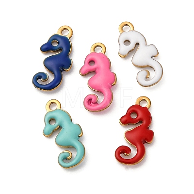 304 Stainless Steel Enamel Charms STAS-Q363-14G-G-1