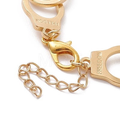 Alloy Handcuff with Freedom Link Chain Necklaces for Men Women BJEW-JB10128-02-1