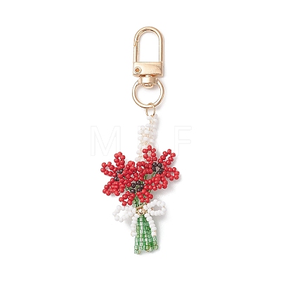 3D Flower Glass Seed Beaded Pendant Decorations KEYC-MZ00056-1