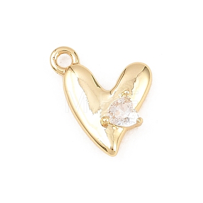 Valentine's Day Brass Micro Pave Clear Cubic Zirconia Pendants KK-D225-13G-1