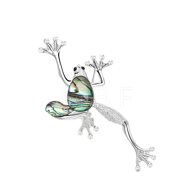 Retro Creative Abalone Shell Frog Brooch PW-WG0F18B-01-1