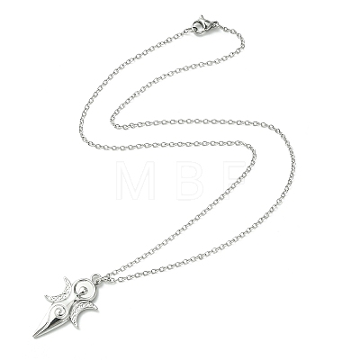 304 Stainless Steel Pendant Necklace for Women NJEW-JN04387-1