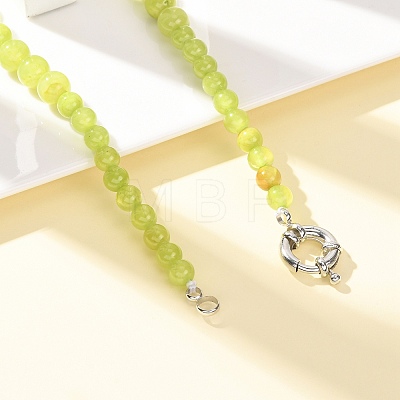 Dyed Round Natural Green Jade Graduated Beaded Necklaces GG-CBAA808-05P-F-1