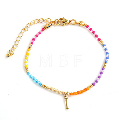 Brass Letter Charm Bracelets FM8278-9-1