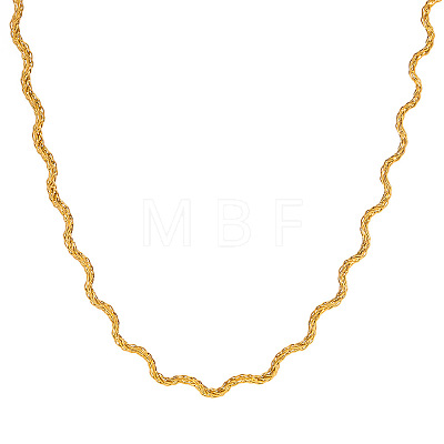 Stainless Steel Wavy Snake Chain Necklaces for Women MB0752-1-1