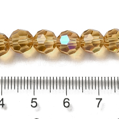 Electroplate Transparent Glass Beads Strands EGLA-A035-T8mm-L17-1