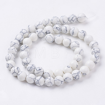 Synthetic Howlite Beads Strands G-E110-8mm-5-1