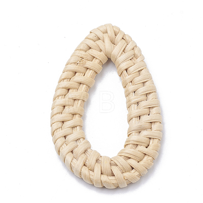 Handmade Reed Cane/Rattan Woven Linking Rings WOVE-Q075-22-1