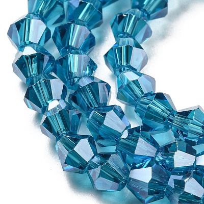 Transparent Electroplate Glass Beads Strands LS-GLAA-F029-4mm-C01-1