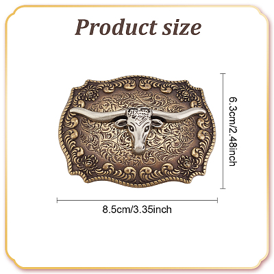 ANATTASOUL 2Pcs 2 Styles Western Alloy Belt Buckles FIND-AN0001-02-1