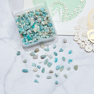 Natural Amazonite Chip Beads G-CJ0001-21-1
