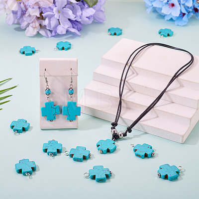 20Pcs Dyed Synthetic Turquoise Pendants PALLOY-TADJ00005-1