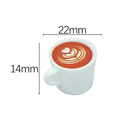 Resin Miniature Coffee Cup Ornaments PW-WG14105-02-1