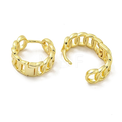 Chain-Shaped Brass Hoop Earrings EJEW-L211-009B-G-1