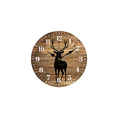 MDF Printed Wall Clock HJEW-WH0058-020-1