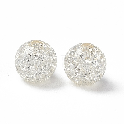 Transparent Crackle Acrylic Bead OACR-H019-02B-1