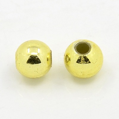 Plating Plastic Acrylic Round Beads PACR-L003-5mm-G-1