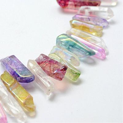 Electroplate Natural Quartz Crystal Beads Strands G-F462-03-1