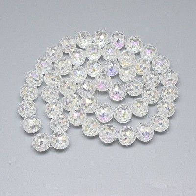 Electroplate Glass Beads Strands EGLA-Q086-12mm-07-1