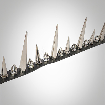 Gothic Style Alloy Spiked Rivet Imitation Leather Choker Necklaces FS-WGF47C0-01-1