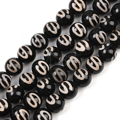 Tibetan Style dZi Beads Strands G-G328-A05-10mm-1