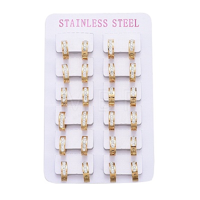 304 Stainless Steel Huggie Hoop Earrings EJEW-L252-040B-1