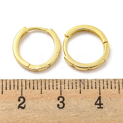 Brass Pave Clear Cubic Zirconia Hoop Earrings EJEW-L211-001G-1