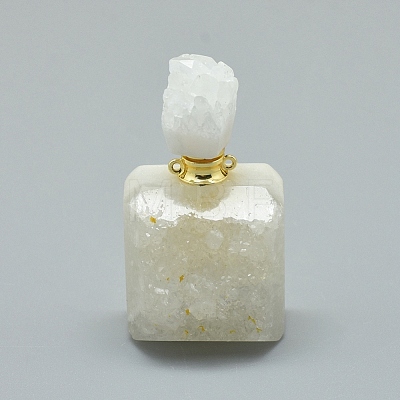 Natural Agate Openable Perfume Bottle Pendants G-E556-18C-1