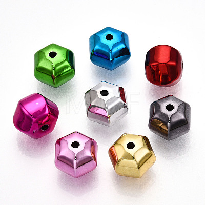 UV Plating Opaque Acrylic Beads PACR-T017-03-1