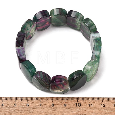 Oval Natural Dragon Veins Agate(Dyed & Heated) Beaded Stretch Bracelets for Women Men GG-CBA9ACE-A14-1
