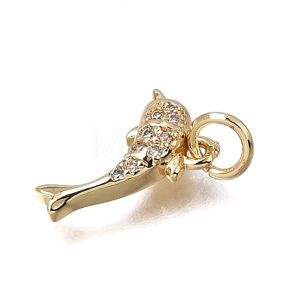 Brass Micro Pave Clear Cubic Zirconia Charms KK-D110-08A-G-1