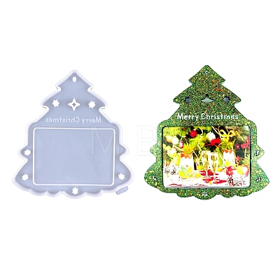 DIY Food Grade Silicone Christmas Theme Photo Frame Pendant Molds XMAS-PW0001-051B-1