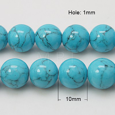 Synthetic Turquoise Beads Strands X-TURQ-H038-10mm-XXS09-1