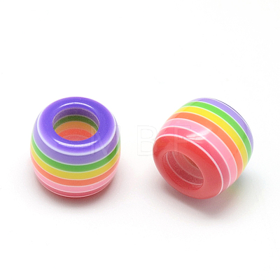Opaque Stripe Resin Beads X1-RESI-S344-09-1