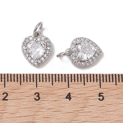 Valentine's Day Brass Micro Pave Clear Cubic Zirconia Charms KK-K360-23P-1