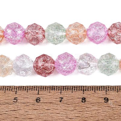 Transparent Crackle Glass Beads Strands GLAA-Q115-03B-1