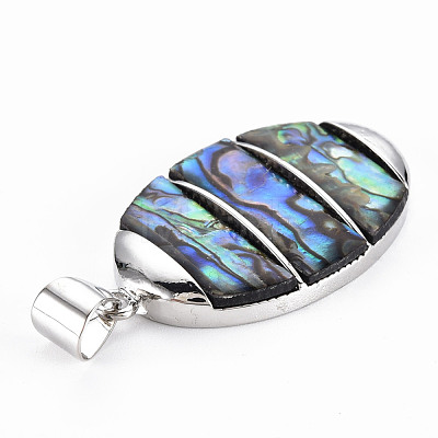 Natural Abalone Shell/Paua Shell Big Pendants SHEL-N333-009A-A01-1