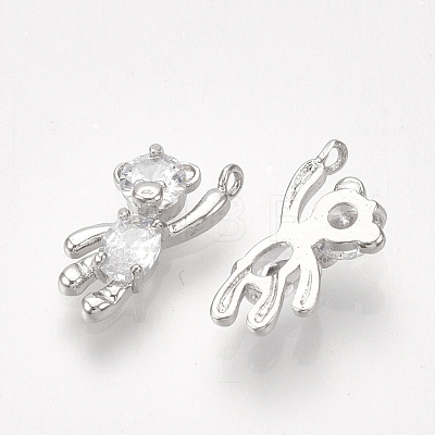 Brass Cubic Zirconia Charms KK-T035-117P-1