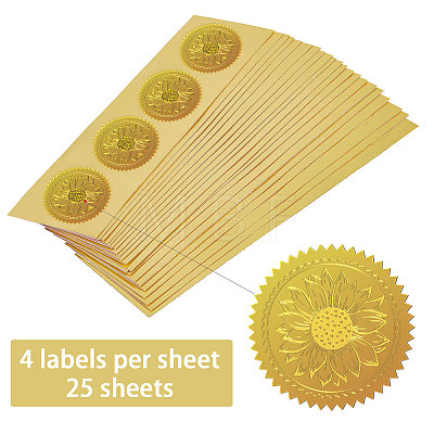 Self Adhesive Gold Foil Embossed Stickers DIY-WH0211-371-1