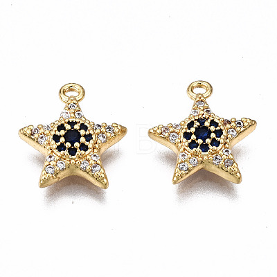 Brass Micro Pave Cubic Zirconia Charms KK-Q277-069-NF-1