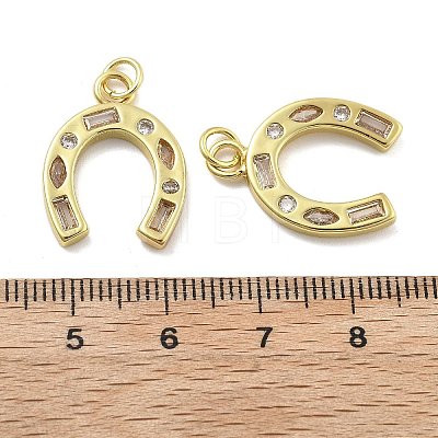 Brass Micro Pave Cubic Zirconia Pendants KK-U060-23G-02-1