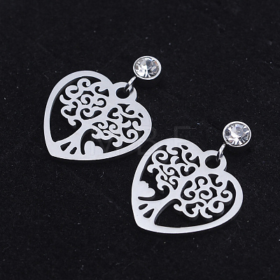 201 Stainless Steel Dangle Stud Earrings LS-EJEW-T008-JN738-1