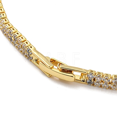 Green Cubic Zirconia Diamond Charm Bracelet with Rack Plating Brass Link Chains BJEW-Q771-03G-1