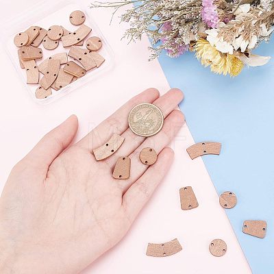 90Pcs 3 Style Unfinished Wood Connector Charms DIY-CA0004-66-1