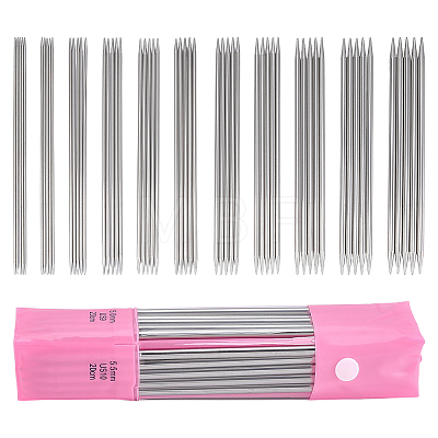 55Pcs Stainless Steel Knitting Needles Set DIY-WH0671-515-1