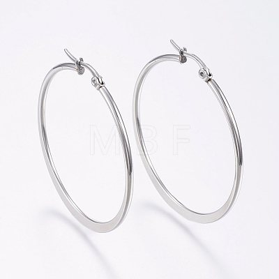 Tarnish Resistant 304 Stainless Steel Big Hoop Earrings X-EJEW-F105-18P-1