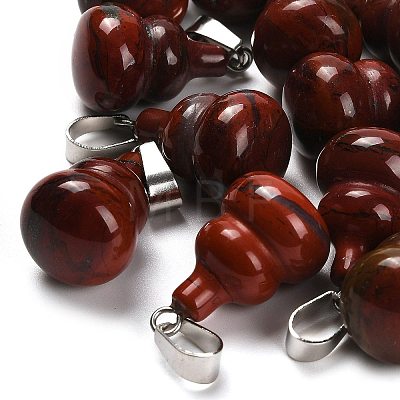 Natural Red Rainbow Jasper Pendants G-B127-03P-15-1