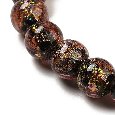 Handmade Dichroic Foil Glass Beads Strands DICH-U001-05G-1